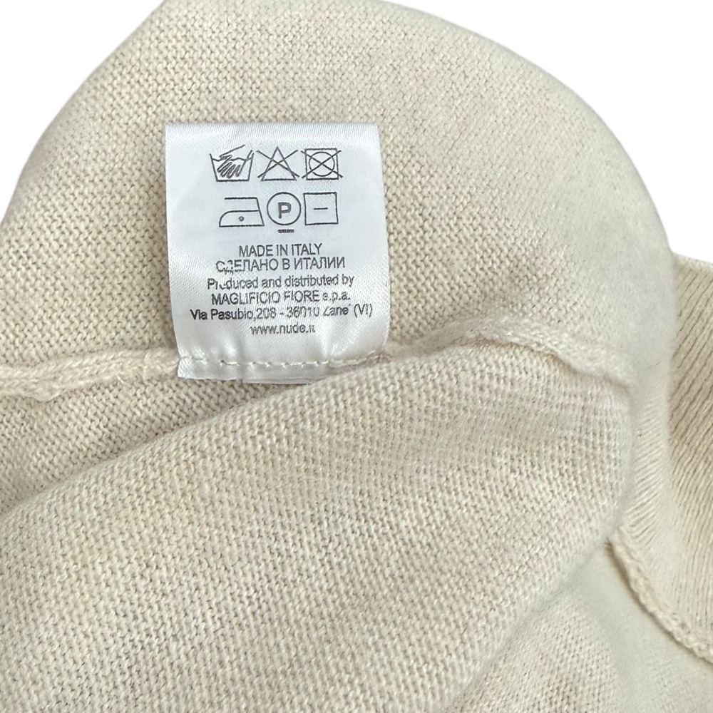 Nude Brand Knit Turtleneck Sweater Oversized Italian 46 XL Wool Cashmere Blend - Picture 11 of 12